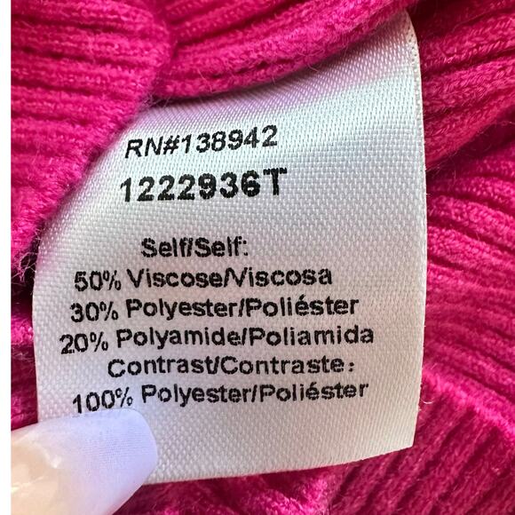 On Twelfth Top Womens Small Hot Pink Sheer Puff Sleeve Dainty Milkmaid Coquette - Picture 9 of 12